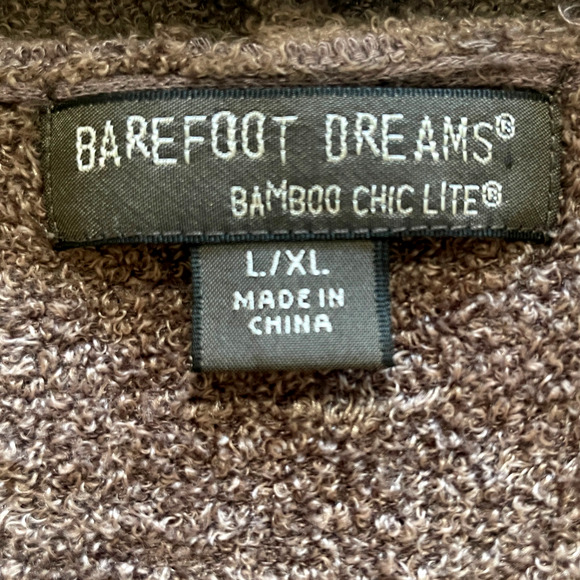 BAREFOOT DREAMS Bamboo Chic Lite Women's Size L/XL Brown Open Hi-Low Cardigan - Picture 2 of 8